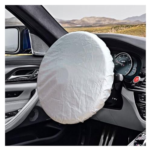 Car Steering Wheel Cover Sun Shade, Anti-Heat Steering Wheel Protector, Anti-Slip Auto Steering Wheel Cover Fit 18 Inch, Wheel Shield Car Accessories Interior for Car Truck SUV (Silver)