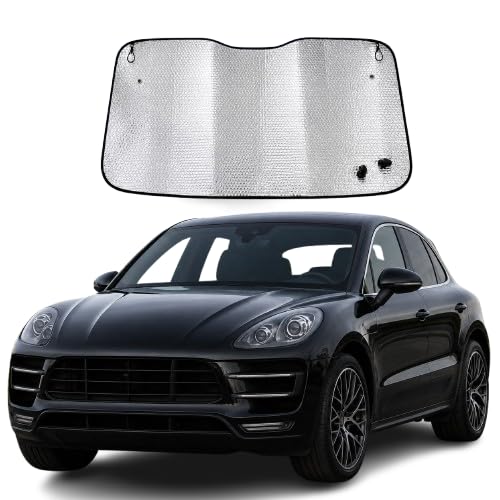 Car Sun Shade for Windshield, Reflective Silver and Blue Foldable Front Window Sunshade