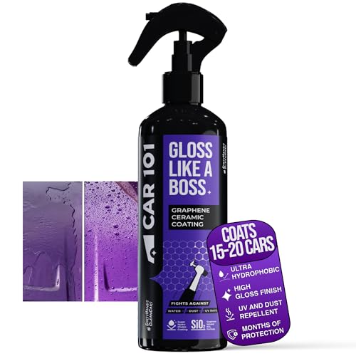 CAR101 Graphene Coating Spray - 300ml | Ceramic + Hydrophobic Finish | Advanced UV Protection | Extreme Gloss | Easy DIY Application | For Cars & Bikes,Multicolor