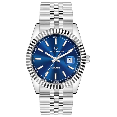 Carlington Analog Men's Watch with Stainless Steel Chain Strap, Multi-Color Dial Options, Premium Gift Watch for Men – Stylish Casual & Formal Wrist Watch - CT 8811