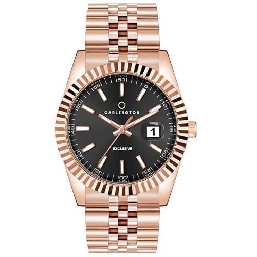 Carlington Analog Men's Watch with Stainless Steel Chain Strap, Multi-Color Dial Options, Premium Gift Watch for Men – Stylish Casual & Formal Wrist Watch - CT 8811