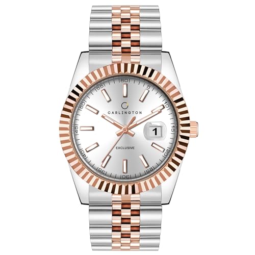 Carlington Analog Men's Watch with Stainless Steel Chain Strap, Multi-Color Dial Options, Premium Gift Watch for Men – Stylish Casual & Formal Wrist Watch - CT 8811