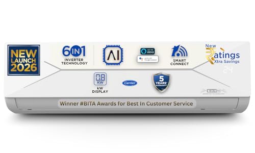 Carrier 1.5 Ton 3 Star,New Star rated, Wi-Fi Smart Flexicool Inverter Split AC (