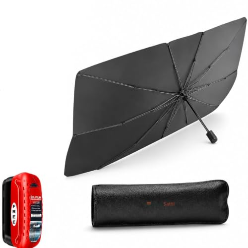 Cart Sathi Foldable Windshield Sun Shade Umbrella | UV & Heat Protection | 3-Layer Reflective Sunshade for SUV & Large Cars | 50 * 30 inches | Large
