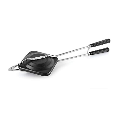 Cello Non-Stick Aluminium Sandwich Gas Toaster | Compatibility with Gas Stoves | Flame-Proof Design | Heat-Resistant Handle | Sandwich Maker | Sandwich Toaster | Black