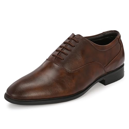 Centrino Men's Formal |Business Casual Lace-Up Derby Dress Shoes | Comfort, Style and Durability for Professional or Formal Wear 6520-2_Brown_9