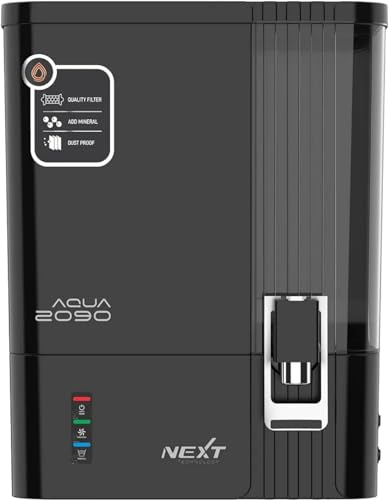 CEVPURE AQUA 2090 RO Water Purifier | ISO Certified | 2000 TDS | Zinc Copper Alkaline | 10 Liter Storage | RO + UV + Zinc + Copper + Alkaline + TDS Control | Best For Home and Office (Mirror Black)