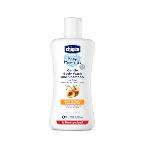 Chicco Baby Moments Gentle Body Wash And Shampoo For Rich Moisturised Skin & Soft Hair 200ml