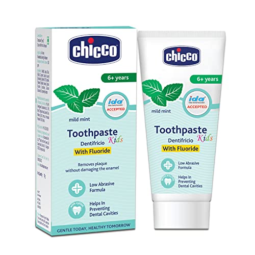 Chicco Toothpaste for Kids, Best for Baby (6+ years), Mild Mint Flavour, 70g | With Fluoride to Remove Plaque | Low Abrasive| Helps Prevent Cavities | IDA Accepted