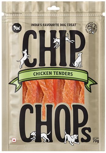 Chip Chops Chicken Tenders Slice Dog Treats 70g High Protein Dog Treats Low Fat Crunchy Dog Snacks Healthy Chicken Dog Treat Easily Digestible Training Reward for Puppies Adult Dogs All Breeds