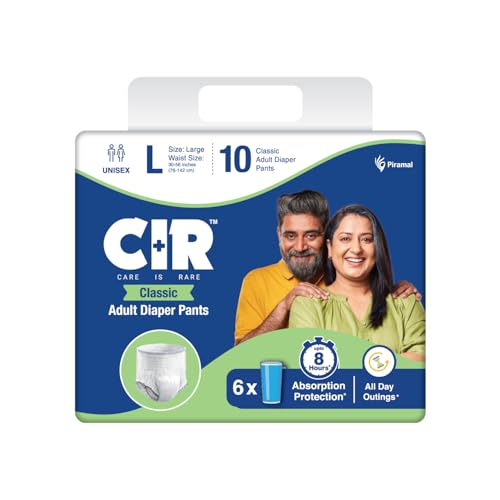 CIR Classic Adult Diaper Pants Style | Adult Diapers L Size (Large) | Waist Size (76-142 cm | 30