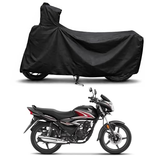 Compatible with Honda Shine 125 Waterproof Two Wheeler Bike Body Cover Water Resistant, Heavy Duty, UV Rays, Dust & Scratch Protection for All-Modal & Variants (Black)