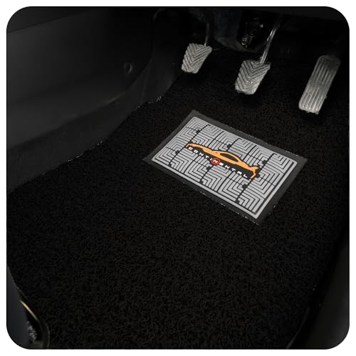 CONTINENTAL [Duramat Curly] Universal Single Driver Side Car Mat only - Premium Waterproof PVC Cushions Car Floor Mat for All Cars (Full Black)