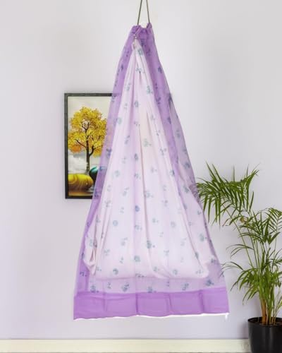 Cotton Mosquito net for Babies | Cradle Thottil Jhula | Thottil Jhula | Infant Cradle | Premium Baby Baby Swing (Violet)