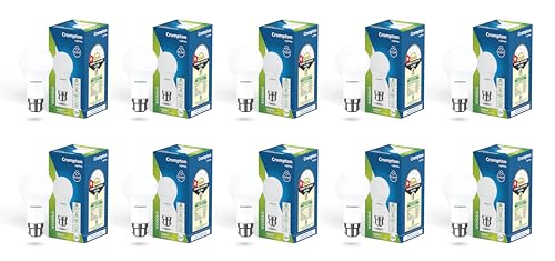 Crompton Param LED Bulb | 12W | Cool Day Light | B22 Base | 180 Degree Coverage | 4kV Surge Protection | 440V High Voltage Protection | Pack of 10