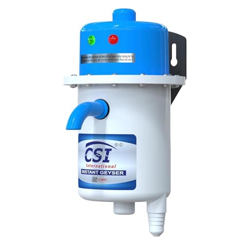 CSI INTERNATIONAL® Instant Water Geyser 1L | Portable Instant Water Heater for Bathroom & Kitchen | ABS Shockproof Body | Fast Heating Mini Geyser | Auto Cut-Off | ISI Certified Electric Geyser