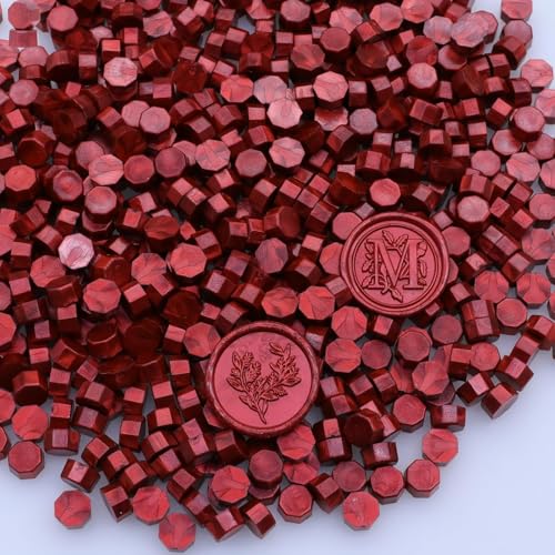 Curated Cart Wine Red Wax Seal Beads 50pcs, Premium Sealing Wax Beads for Wax Stamp, Refill Pack for Seal Kit, Wedding Invitation, Envelope, Crafts