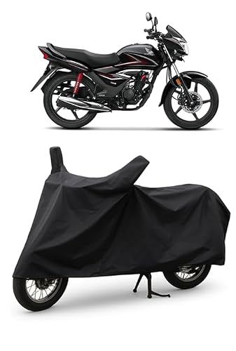 Daxo Waterproof Bike Cover for Honda Shine | All Weather Protection from Rain, Dust, UV Rays & Scratches with Mirror Pockets & Buckle Belt | Shine Bike Cover