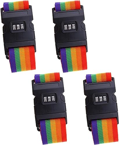 Dayalu Luggage Strap Belt with TSA Number Lock for Adjustable Travel Suitcases, Trolleys and All Kind of Luggage Packing Belt Security- Nylon (Rainbow Color) (4)