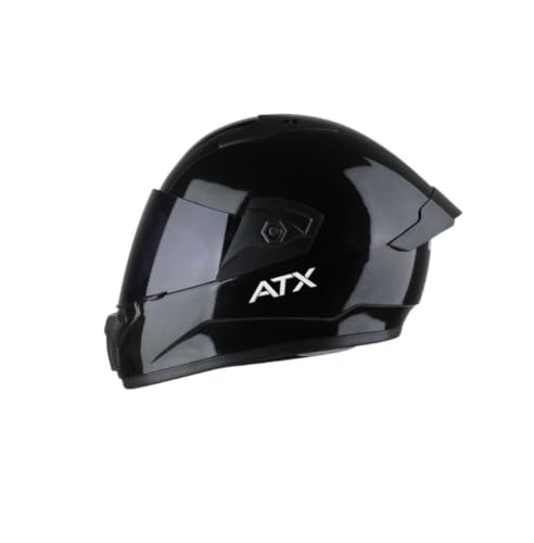 DELETION Full Face Bike Helmet Black | ISI Certified Motorcycle Helmet for Men Impact Resistant ABS Shell | Scratch Resistant Visor | Lightweight Riding for Bike & Scooter