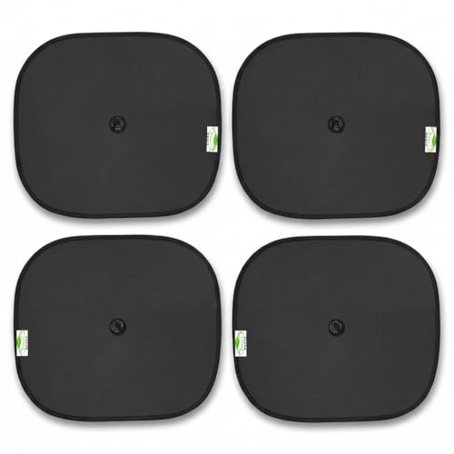DETACHI Car Side Window Sunshade for Cars 4 Pcs Black Mesh Sun Shade with Suction Cup Foldable Side Window Curtain for Sunlight, Glare & Privacy Portable Car Window Shade for Rear & Side Windows
