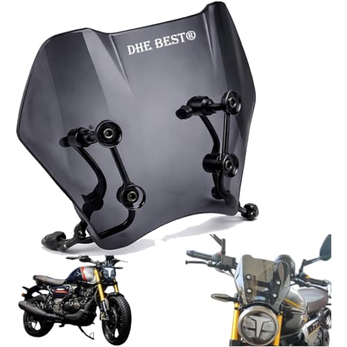 Dhe Best Front Motorcycle Windshield Visor Wind Screen Glass Shield Reduces Air Resistance Comfortable Ride for T-VS Ronin 2025 Onwards