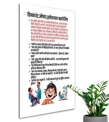 Discount Dental Clinic Poster Hindi Patient education StatusRing unframed