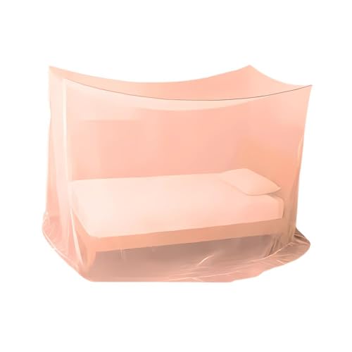 Divayanshi Foldable Polycotton Mosquito Net (Machhardani) for Single Bed (Peach, 4 x 6.5 ft) | Strong & Breathable | Easy Setup, Lightweight, Portable & Ideal for Home & Travel