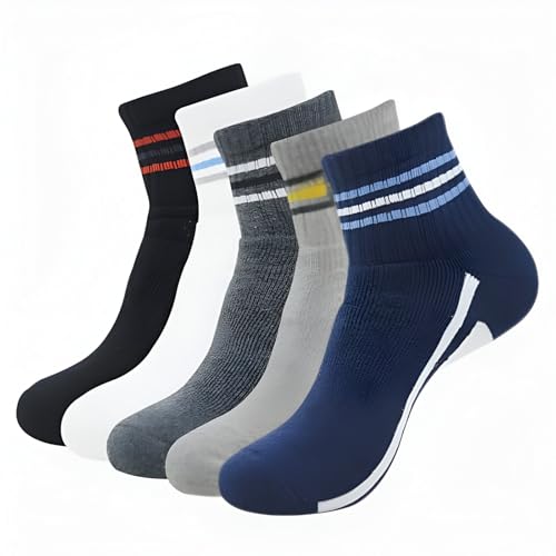 DIVAYANSHI Men's 3 Pairs Solid Cotton Ankle Length Socks for Men, Multicolor, Pack of 3, Free Size