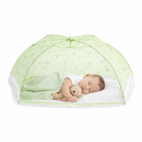 Divayanshi Umbrella Mosquito Net for Infants (0–2 Years) | Foldable Baby Bed Net Tent | Fine Mesh Protection from Mosquitoes & Insects | Portable, Lightweight, Washable Net for Cradle & Baby Bed-GREEN