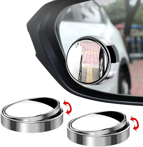 DLEST 360° Rotatable Field Of View, Convex Wide-Angle Car Blind Spot Mirror HD Outer Crystal Glass Waterproof Durable Traffic Safety, Suitable For All Types Of Cars & Truck