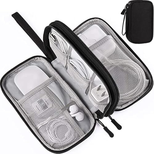 DME SALES 8.3x5 Inch Portable Storage Organizer for USB Cable, Earphone, Power Bank,Charger, Hard Disk & Digital Gadgets, with Mesh Pockets Size Inside's Material and Color May Vary