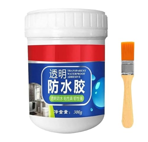 DME SALES Crack Seal Glue 300gm with Brush Transparent Waterproof Glue for Roof Leakage Crack Seal Agent Roof Water Leakage Solution Water (PACK 1 / 300GM)