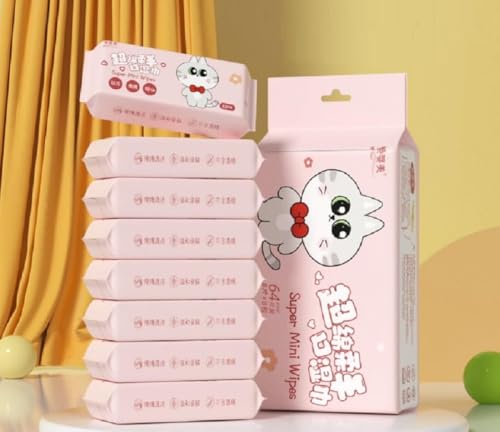 DME SALES Mini Baby Wipes Disposable Portable Pocket Water Wipes Baby Skin Care Wet Tissue Travel Children Baby Hand & Face Baby Sanitizing Cleansing/Moisturising Wipes For Fresh(64 Wipes X 1 Pack)