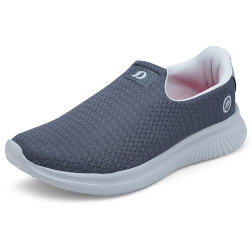 DOCTOR EXTRA SOFT Men Memory Foam Running Shoe | Sports,Gym,Training,Walking,Jogging,Casual | Lightweight & Comfortable | Loafer Sneakers Lace-Up Athletics Moccasins Slipon D-2002, Grey, 9 UK