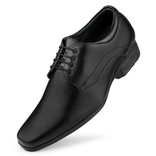 DOCTOR EXTRA SOFT Men’s Black Formal Shoes– Classic Office Business Dress Shoes, Slip On & Lace Up Style, Lightweight Cushioned Sole, Non-Slip Professional Work, Wedding,Party & Casual Footwear D-851