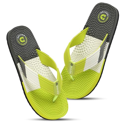 DOCTOR HEALTH SUPER SOFT Men’s Massage Flip Flops | Textured Footbed Comfortable EVA Slippers | Anti-Slip Lightweight Thong Sandals for Indoor Outdoor Casual Everyday Wear