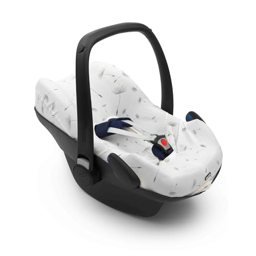 Dooky Baby Car Seat Cover 0+ White – Universal Breathable Cotton Infant Seat Protector, Sweat Absorbent, Washable Liner for Newborns & Infants