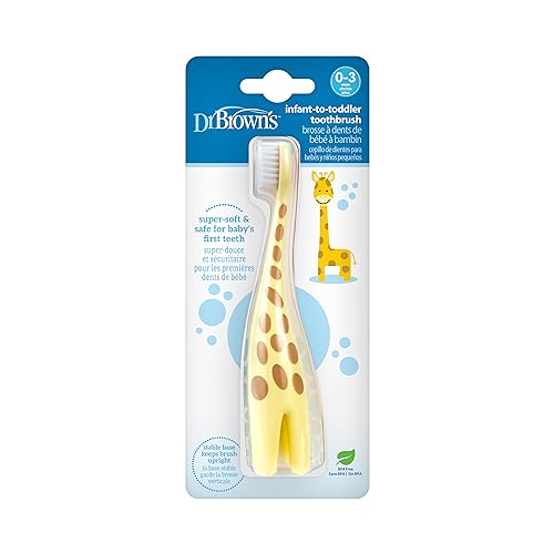 Dr. Brown's Infant-To-Toddler Toothbrush, Giraffe, Manual, Yellow, Pack of 1