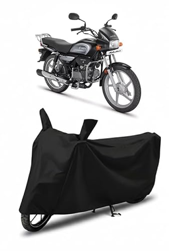 DRAKOWISH Waterproof Bike Cover for Hero Splendor Plus | All Weather Protection from Rain, Dust, UV Rays & Scratches with Mirror Pockets & Buckle Belt | Splendor Plus Bike Cover