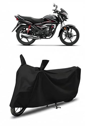 DRAKOWISH Waterproof Bike Cover for Honda Shine | All Weather Protection from Rain, Dust, UV Rays & Scratches with Mirror Pockets & Buckle Belt | Shine Bike Cover