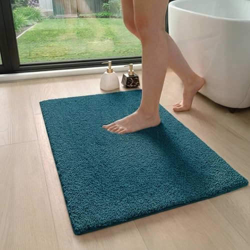 dryspun 2800 GSM Ultra-Thick Anti Slip Bathroom Floor Mats – 100% Natural Latex Backing (Not TPU), 2X Absorbent Bath Mats for Bathroom Door Mats, Doormat for Home, Kitchen & Bedroom
