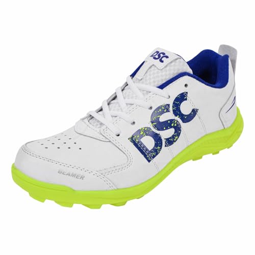 DSC Beamer Cricket Shoes Size For Men (9 UK, Fluro Yellow-White)
