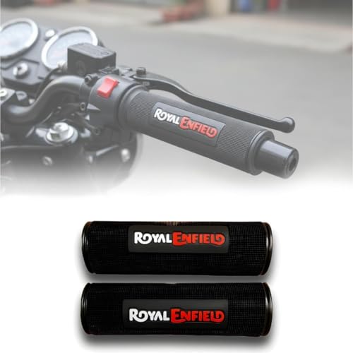 EAZ Grip Covers for Royal Enfield Written, Universal for Royal Enfield Bikes, Set of 2pc (Red)