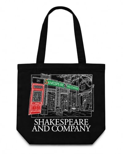 ECOEK Stylish Canvas Tote Bag for Women, Reusable Trendy Zipper Handbag with Pocket, Lightweight Aesthetic Cotton Tote for College, Office, Travel & Daily Use-Shakespeare Black
