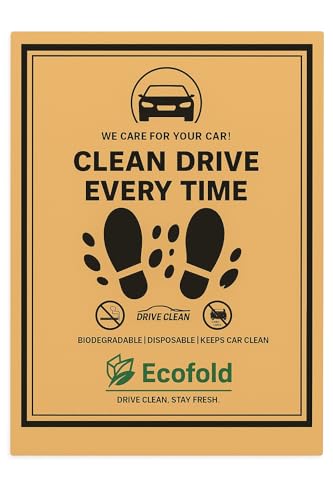 Ecofold Disposable & Eco-Friendly Car Floor Paper Mat | Universal Car Floor Mat for All Cars, Trucks & SUV | Pack of 50 Pieces | 43 x 47 cm | Golden Brown