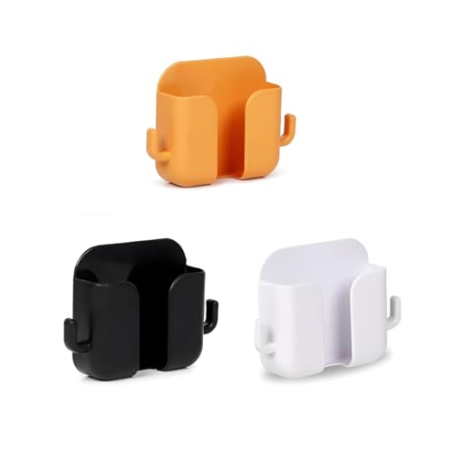 EDNITA Premium Multi-Functional Wall Mobile Phone Holder | Sticky Stand for Charging & Storage | Self-Adhesive Wall Phone Holder with Hook | Bedroom, Office & Other (Multi Color With Hook - Pack Of 3)