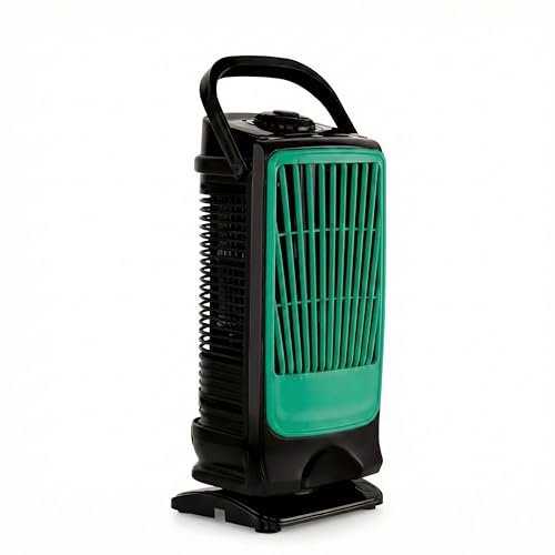 Ekvira Aura High Speed Cooling Fan NEW | Tower Fan | 120° Oscillation | 3 Speed Single-Knob Control | Bladeless Safe Design | 1 Year Warranty | Portable Table Fan for Home Office Kitchen | Black Green