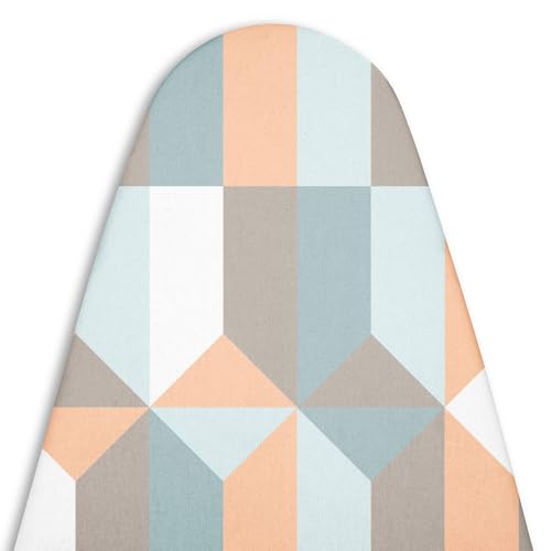 Encasa XO Ironing Board Cover with 4mm Extra Thick Felt Pad for Steam Press - Blocks - (Fits Standard Medium Boards of 112x34 cm) Elastic Fitting, Heat Reflective, Protective