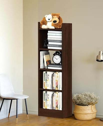 Enigmatic Woodworks Wooden Open Bookshelf Multipurpose for Home Rack Showcase Organizer for Living Room I Study Room I 5-Tier I Finish-Suede DIY(Wenge) 33 * 24 * 121 CM